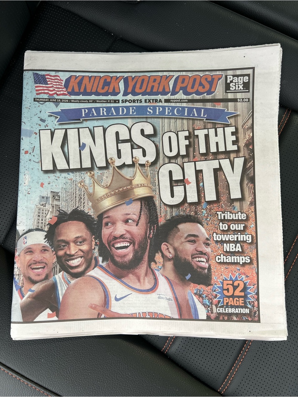 June 18 - special parade New York Post Knicks Full Newspaper